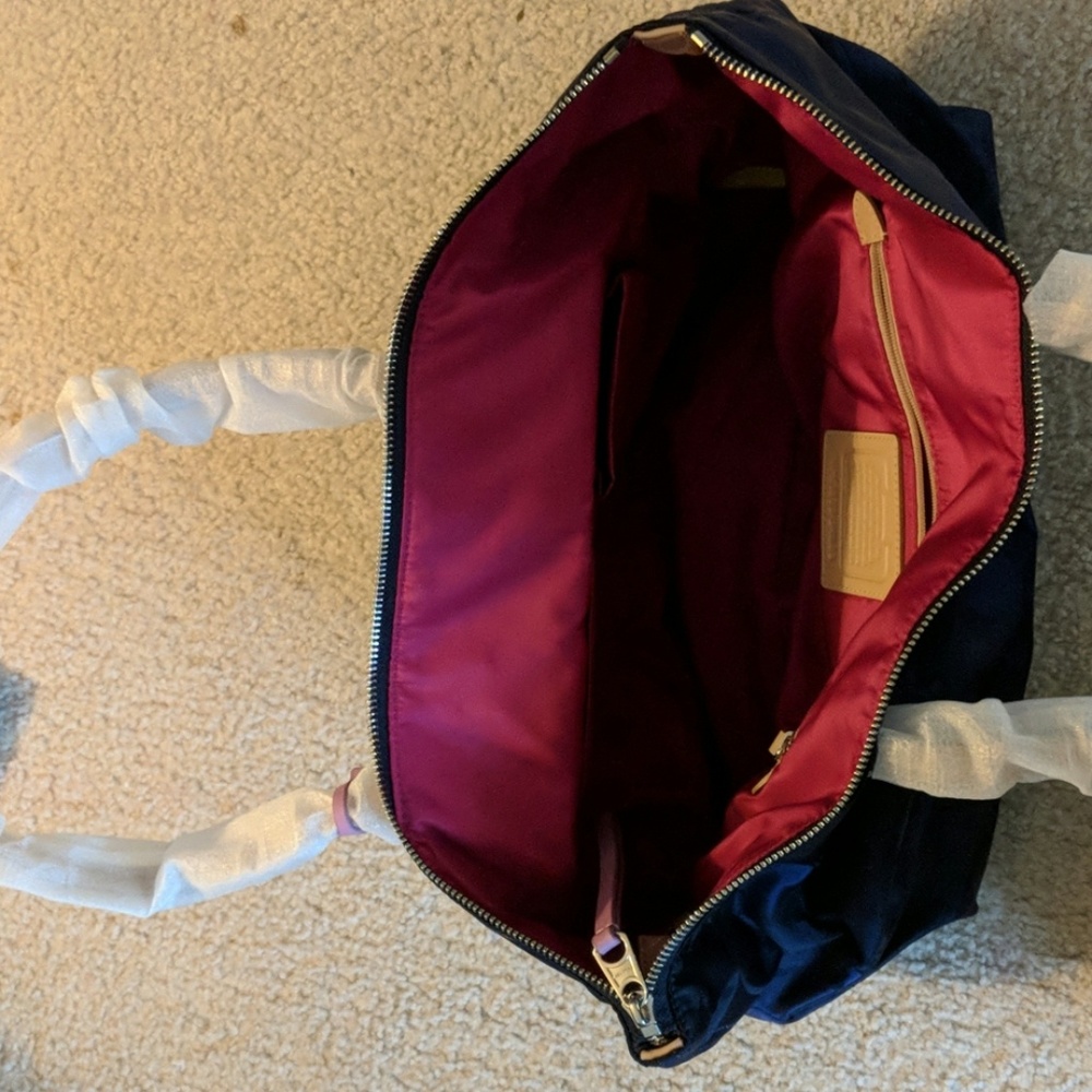NWT Navy Coach Zippered Tote - Picture 3 of 5